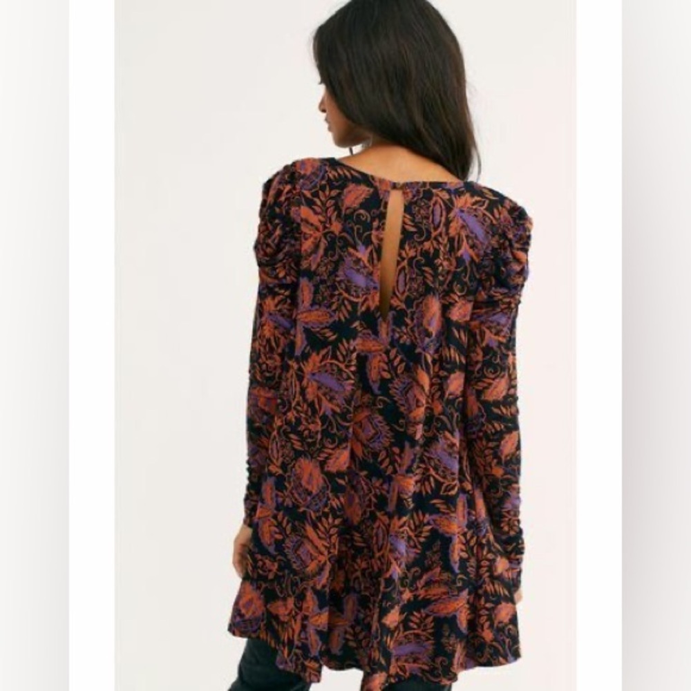 Free People Black and Purple Floral Tunic - Picture 2 of 10